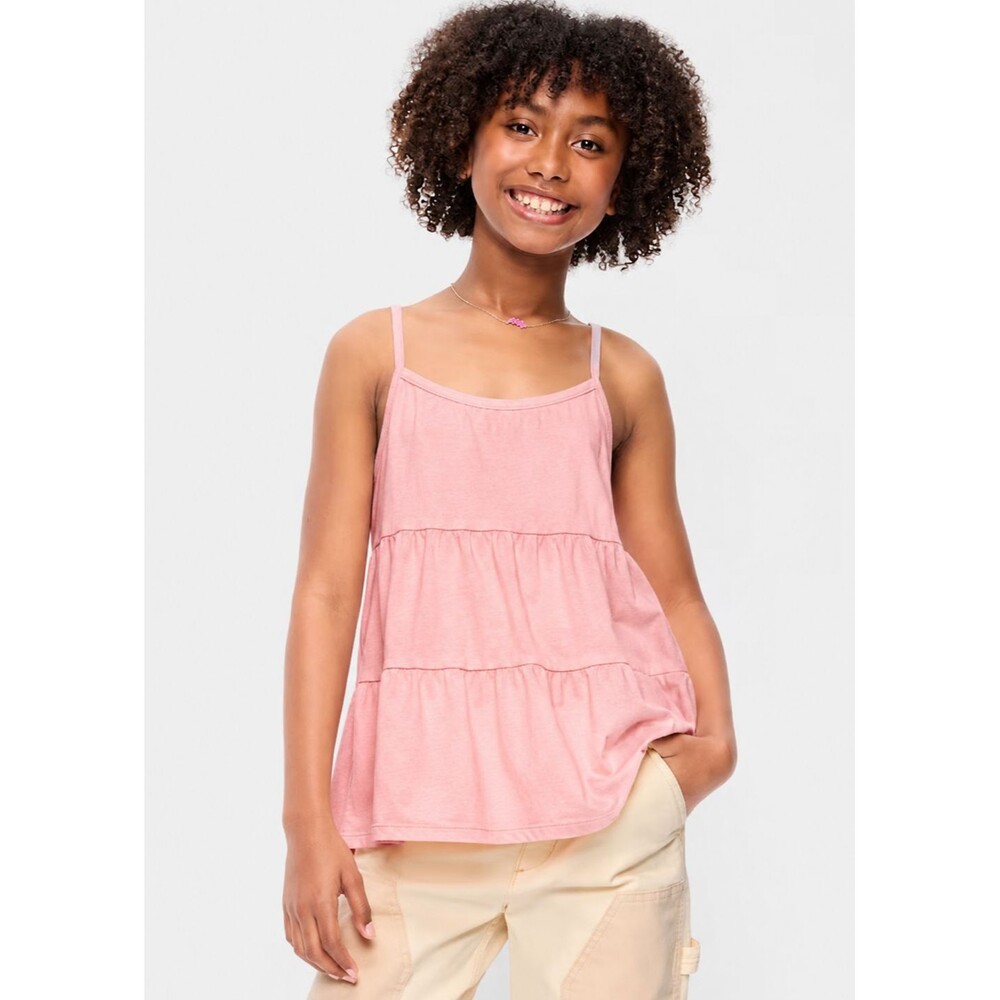 NWT Old Navy Girls XL 14-16 Pink Tiered Swing Cami Tank Top